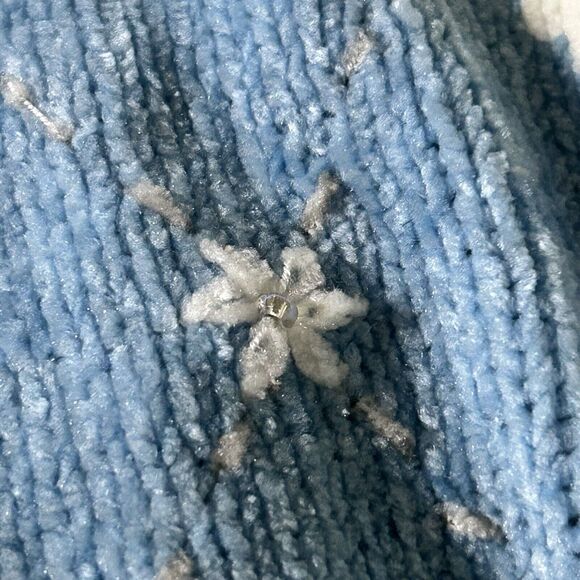 Alfred Dunner Sweater Medium Harlequin Argyle Blue Green Floral Holiday Soft - Picture 8 of 9